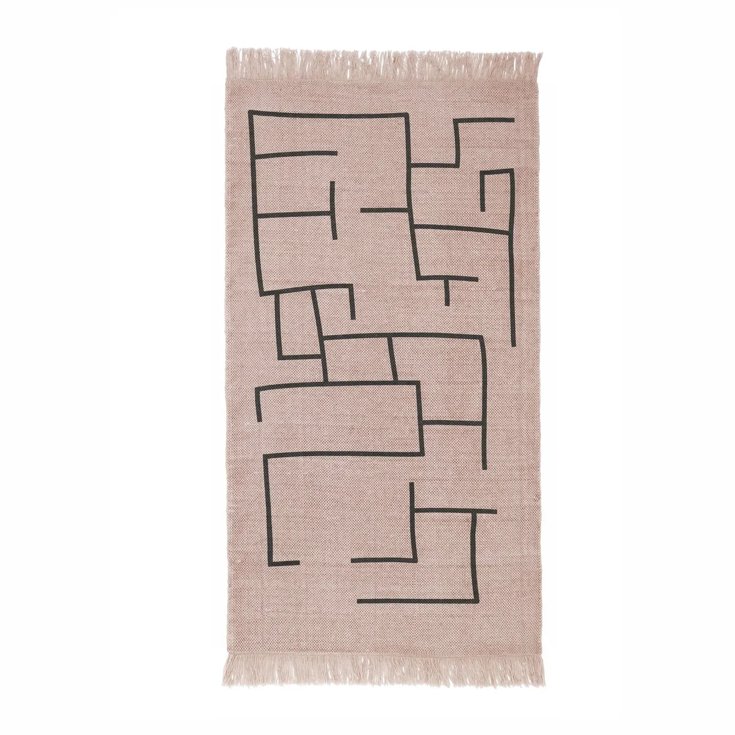 "Kids Concept Teppich Geometrie 90x130cm, rosa image"