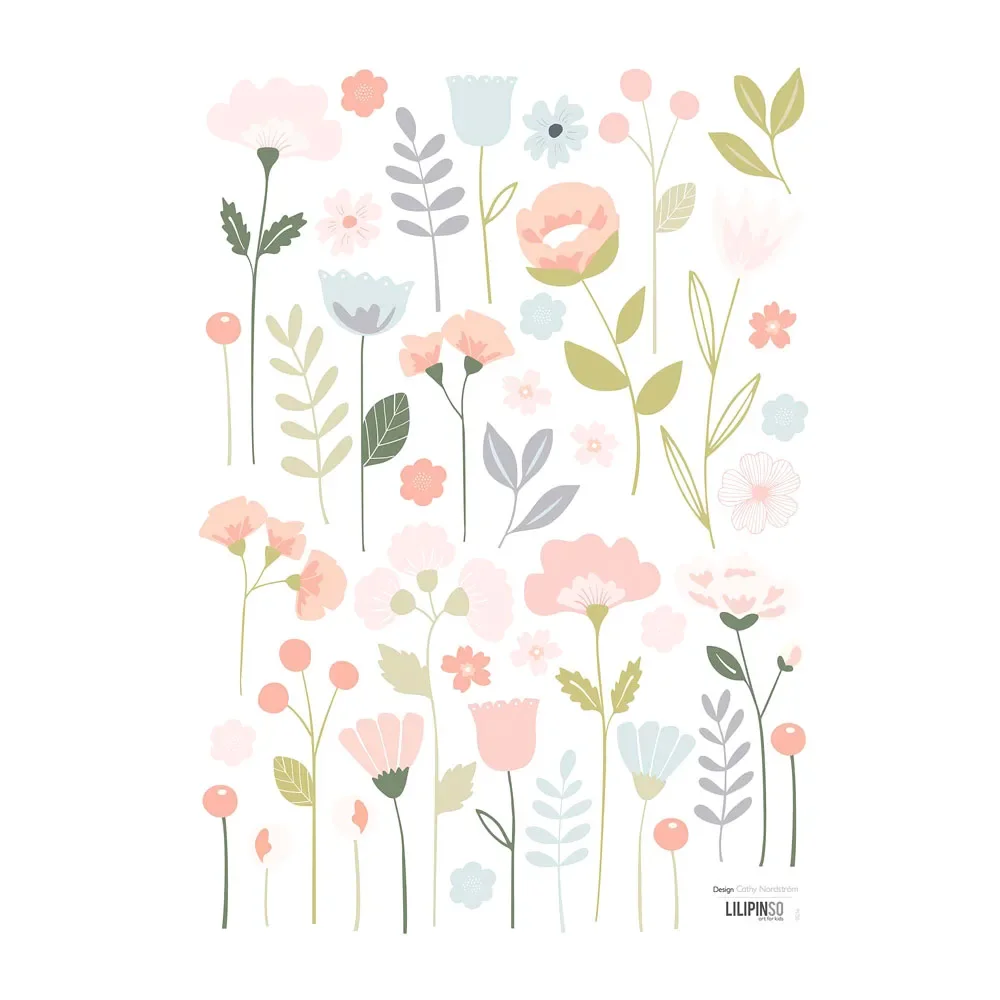"Lilipinso Wandsticker A3 Blütensortiment rosa pastell image"