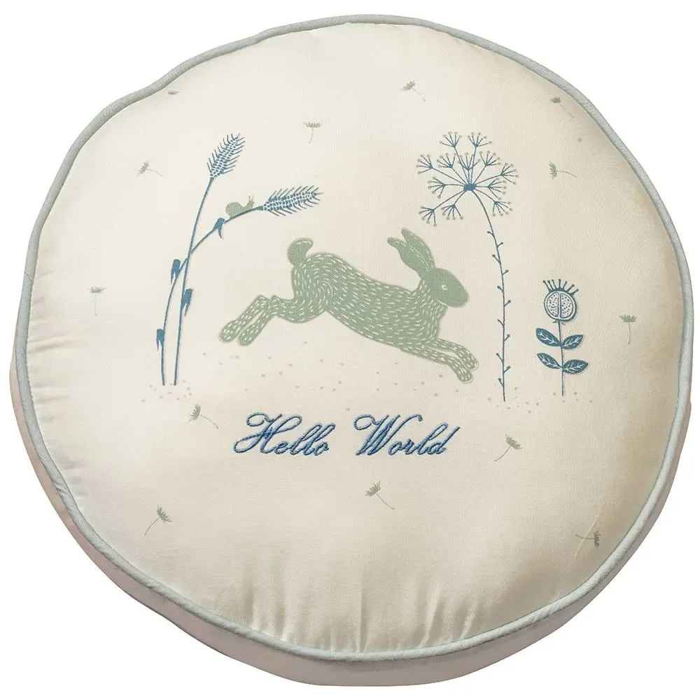 "Taftan Dekokissen "Hello World" blau grün image"