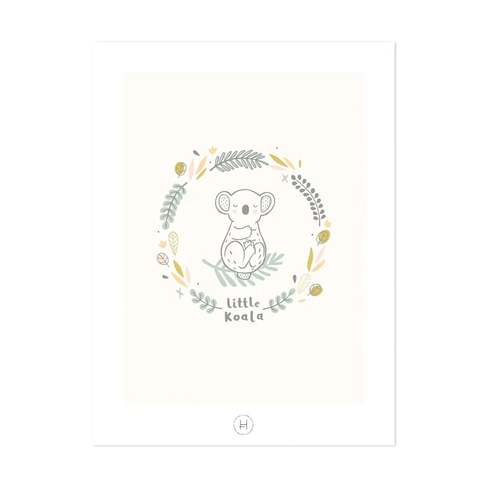 "Lilipinso Poster Kleiner Koala creme grün grau image"