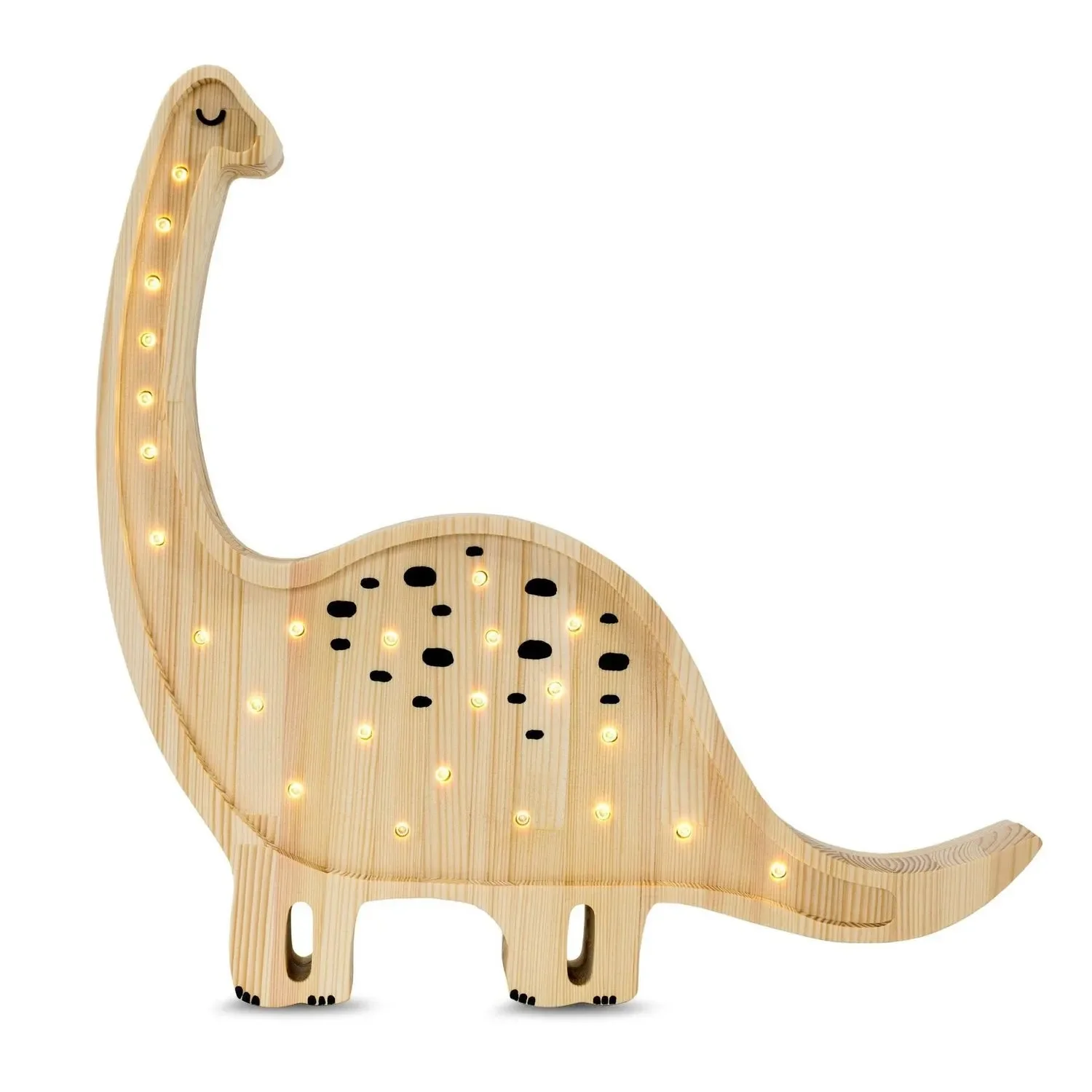 "Little Lights Nachtlicht Kinder, Nachtlampe Dinosaurier - 100% Kiefernholz natur image"