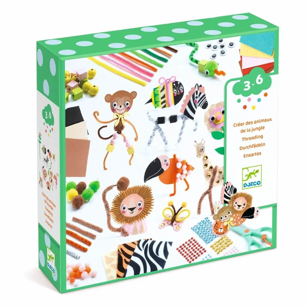 "Djeco Bastelset, Kreativitätsset, Kreativbox - Dschungeltiere image"