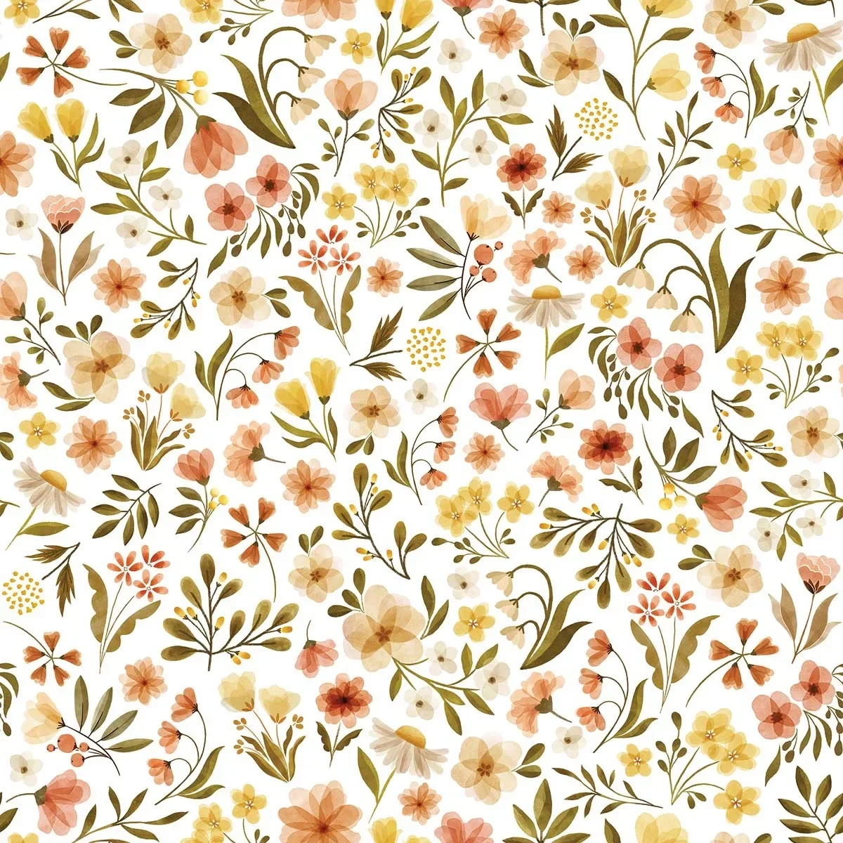"Lilipinso Tapete, Kinderzimmer Wandgestaltung, Panorama, Vintage Blumen 50 cm x 10 m image"
