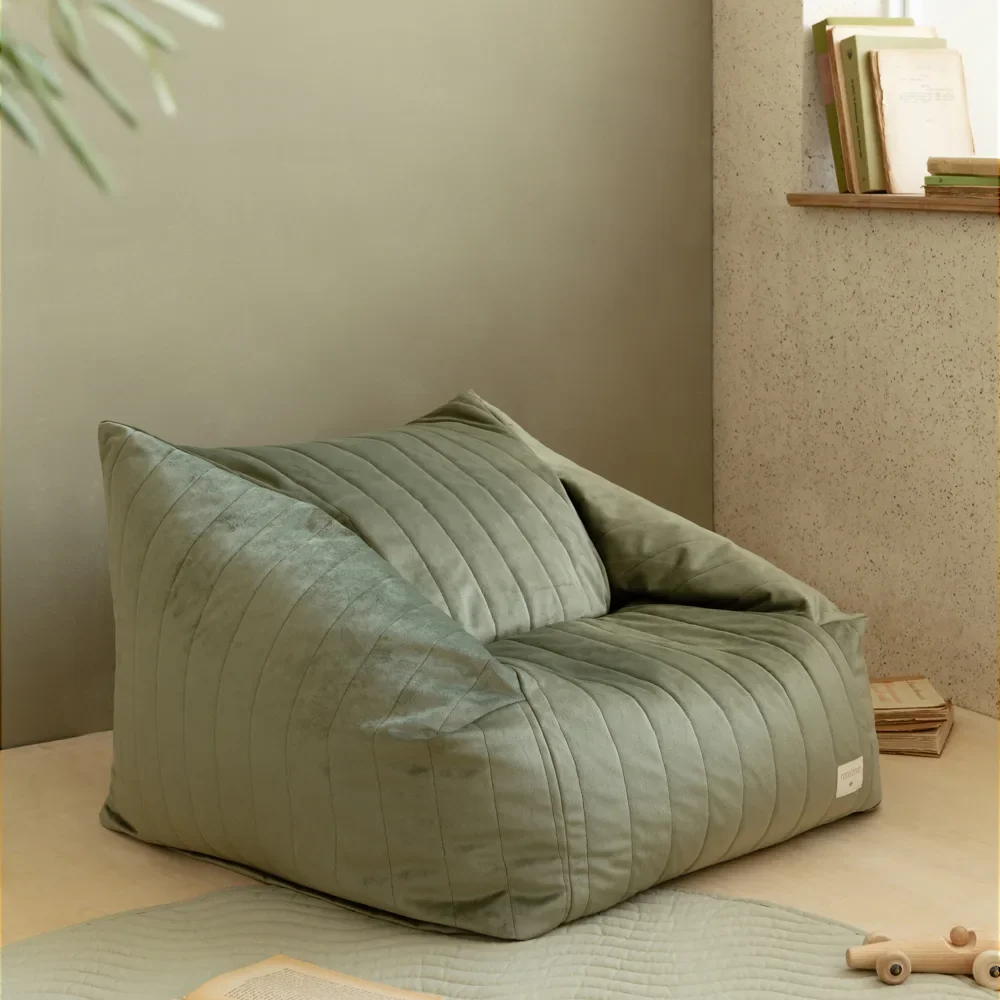 "Nobodinoz Sitzsack "Chelsea" Samt olivgrün image"