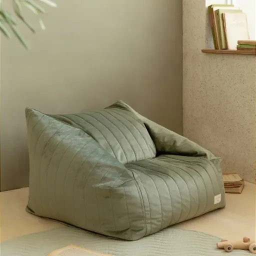 "Nobodinoz Sitzsack "Chelsea" Samt olivgrün image"