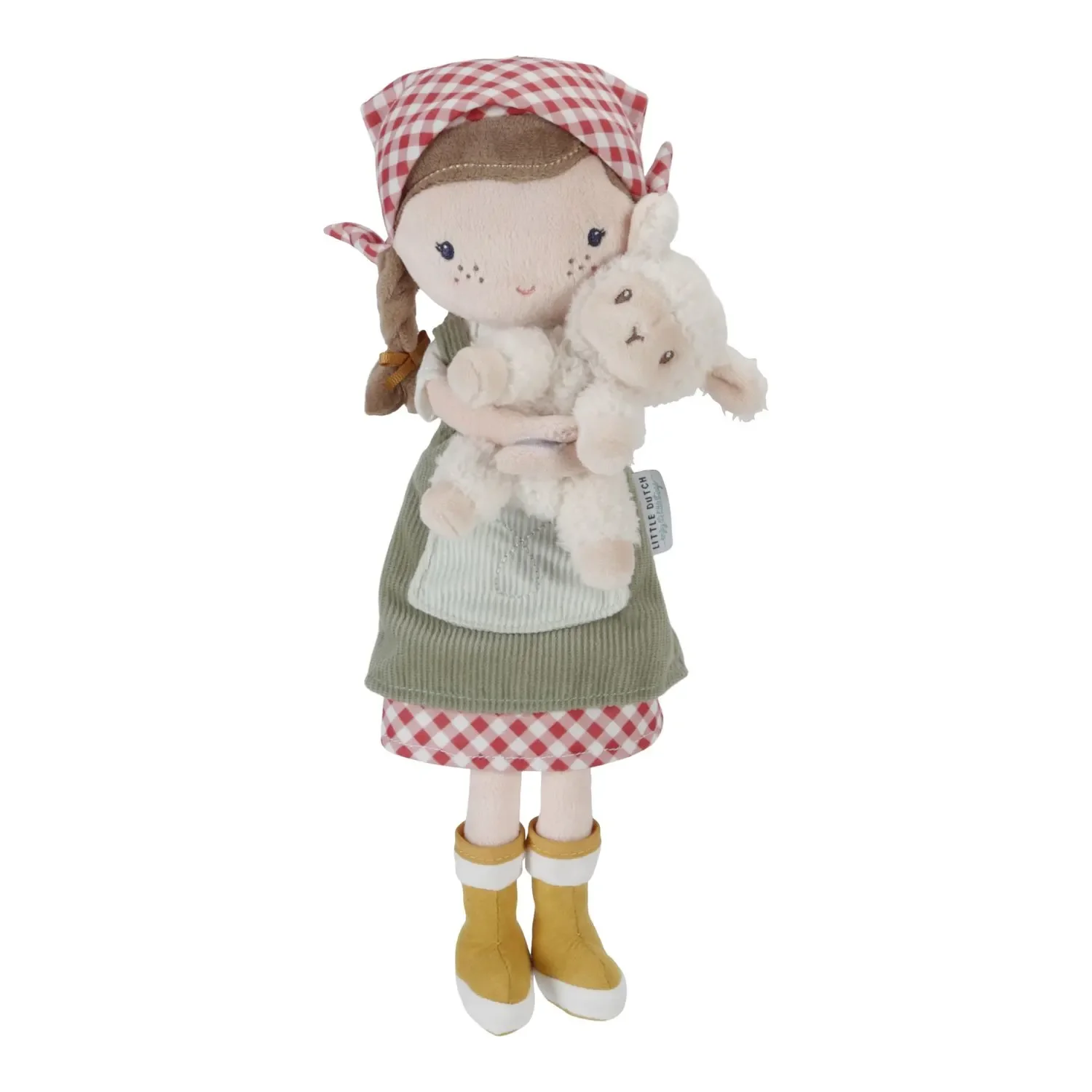 "Little Dutch Stoffpuppe, Kuschelpuppe - Farmer Rosa mit Schaf, 35cm image"