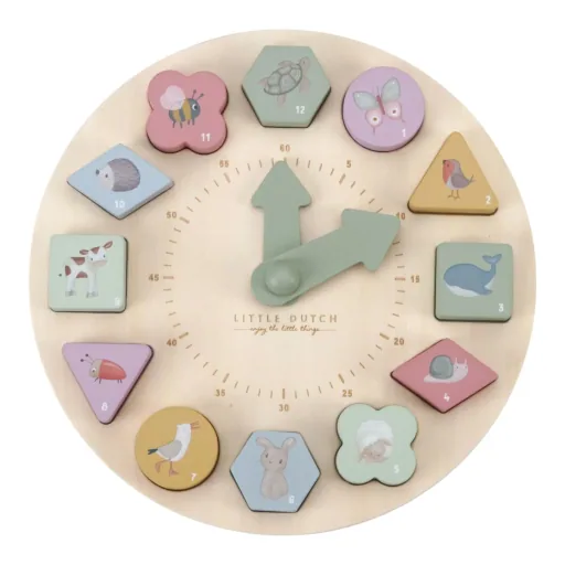 "Little Dutch Lernuhr, Puzzle-Uhr - Uhrzeit lernen mit Holzpuzzle ab 2 Jahren image"