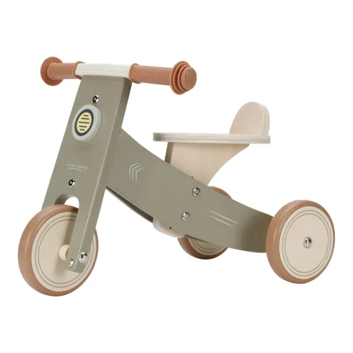 "Little Dutch Holzdreirad Olive: Kinder Dreirad mit Gummigriffen & Sicherheitsreifen image"