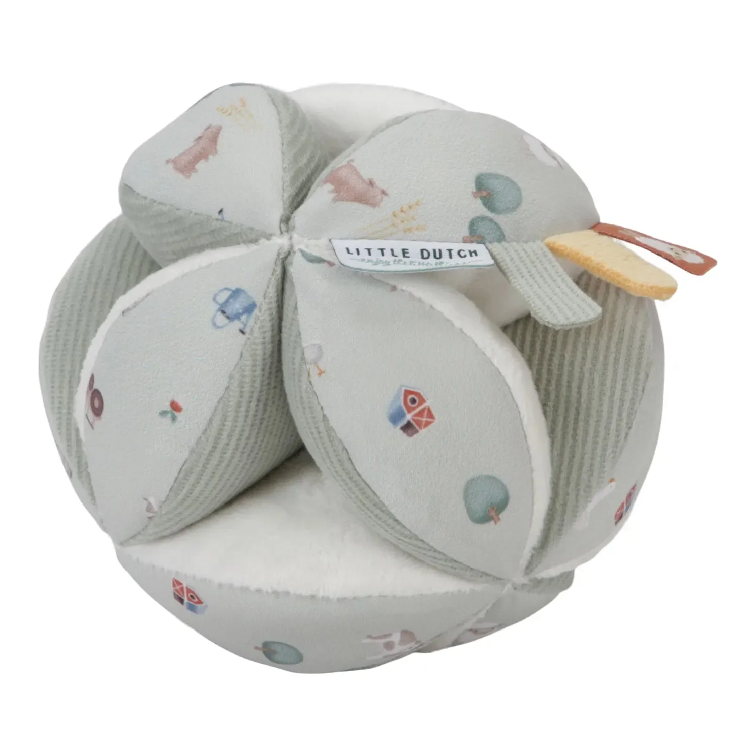 "Little Dutch Greifball für Babys Little Farm - Activity Ball mit Rassel, Texturen & Little Farm Design image"