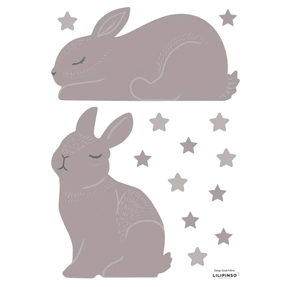 "Lilipinso Wandsticker Häschen und Sterne taupe image"