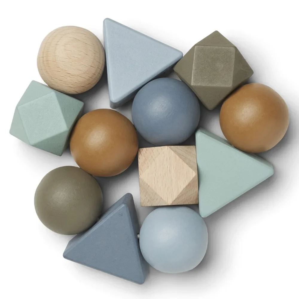 "Liewood "Anna" Rassel Kugeln Holz blau Multi Mix image"