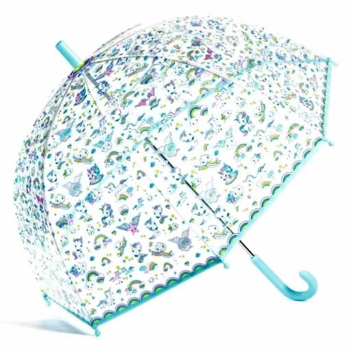 Djeco Kinder Regenschirm Einhorn blau