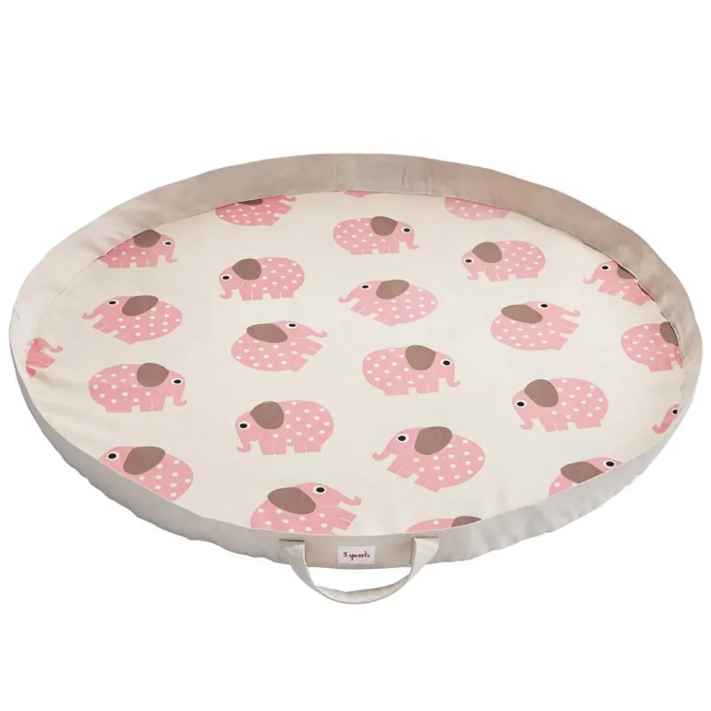 "3 Sprouts Spielmatte / Spielzeugsack Elefanten rosa image"