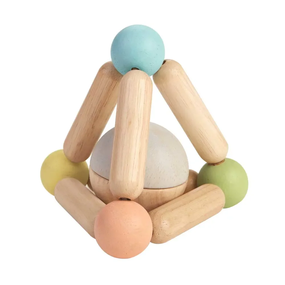 "Plan Toys Baby Rassel Greifspielzeug Pyramide Holz pastell image"