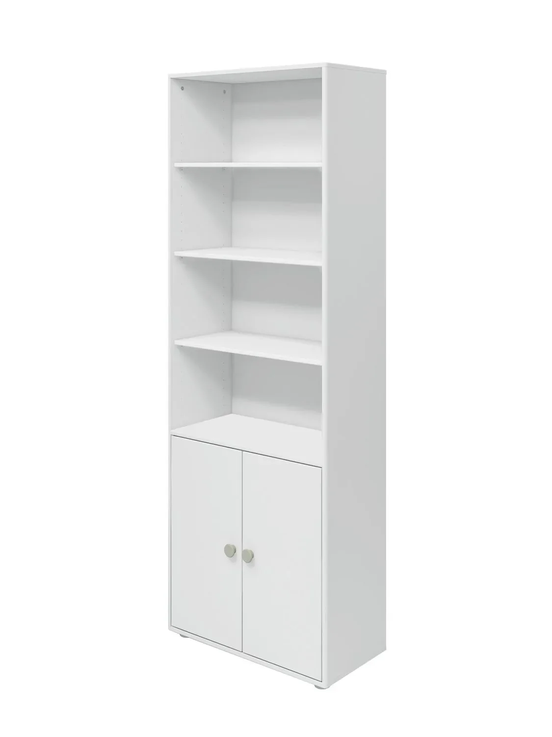 "Flexa Bücherregal - Roomie, mit 2 Türen, 72x202,5 cm, Farbe: Weiß/Naturgrün image"