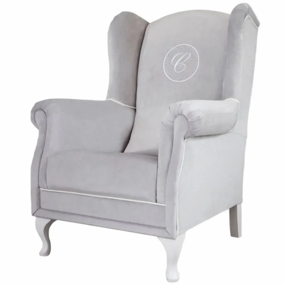 "Caramella Polstersessel / Stillstuhl mit Emblem grau image"