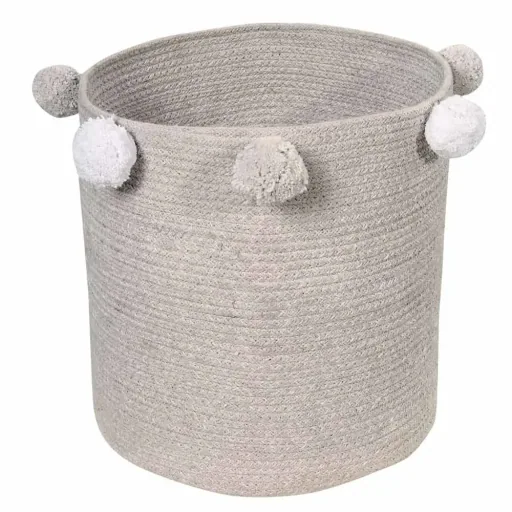 "Lorena Canals Aufbewahrungskorb Bubbly Pom Poms  grau image"