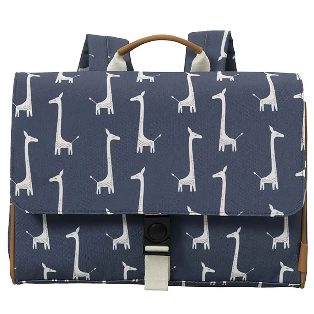 "Fresk Schulranzen Giraffe blau image"