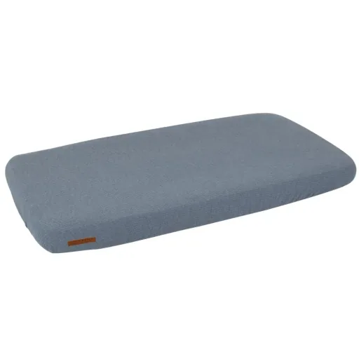 Little Dutch Bettlaken Babybett uni blau "Pure Blue", Größe: 60 x 120 cm