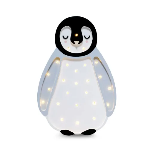 "Little Lights Nachtlicht Kinder, Nachtlampe Pinguin - 100% Kiefernholz natur, Farbe: hellgrau image"
