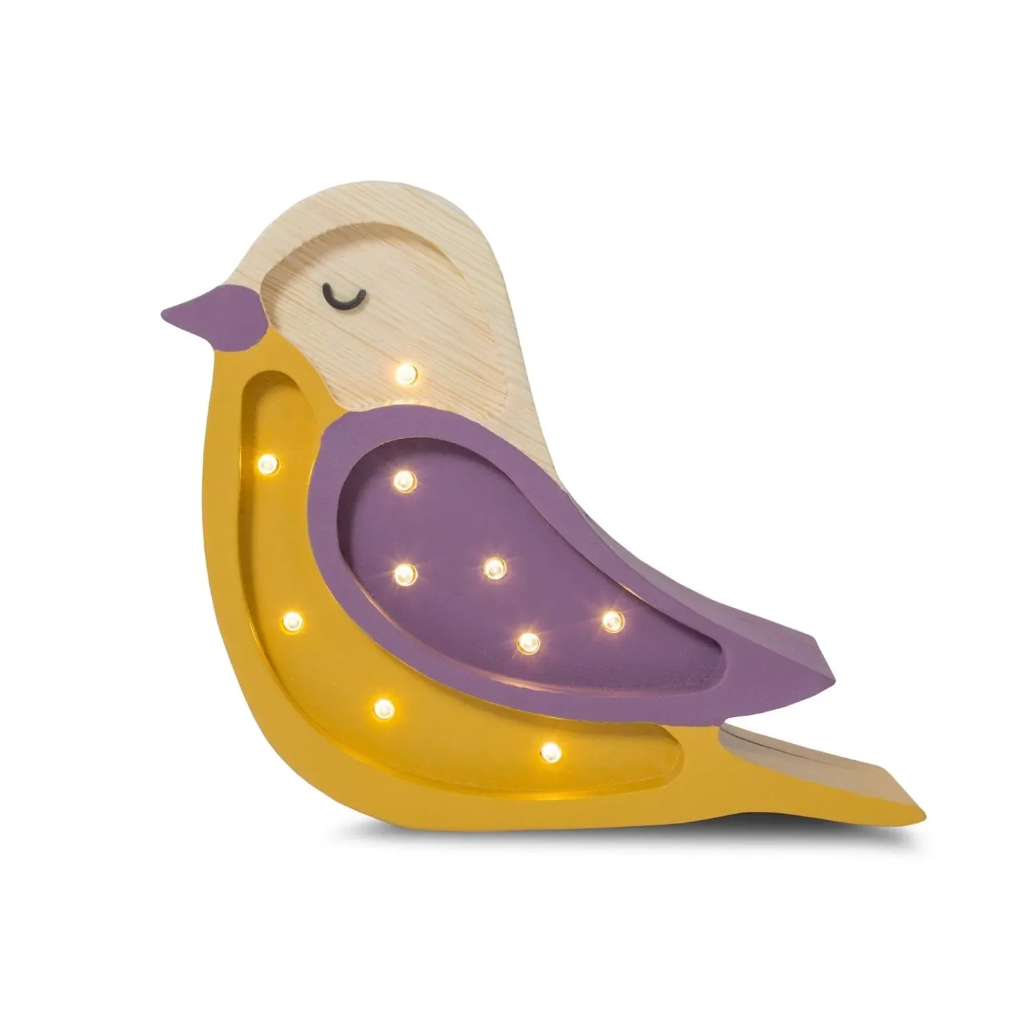 "Little Lights Nachtlicht Kinder, Nachtlampe Mini-Vogel - 100% Kiefernholz natur, Farbe: Kastanienbraun image"