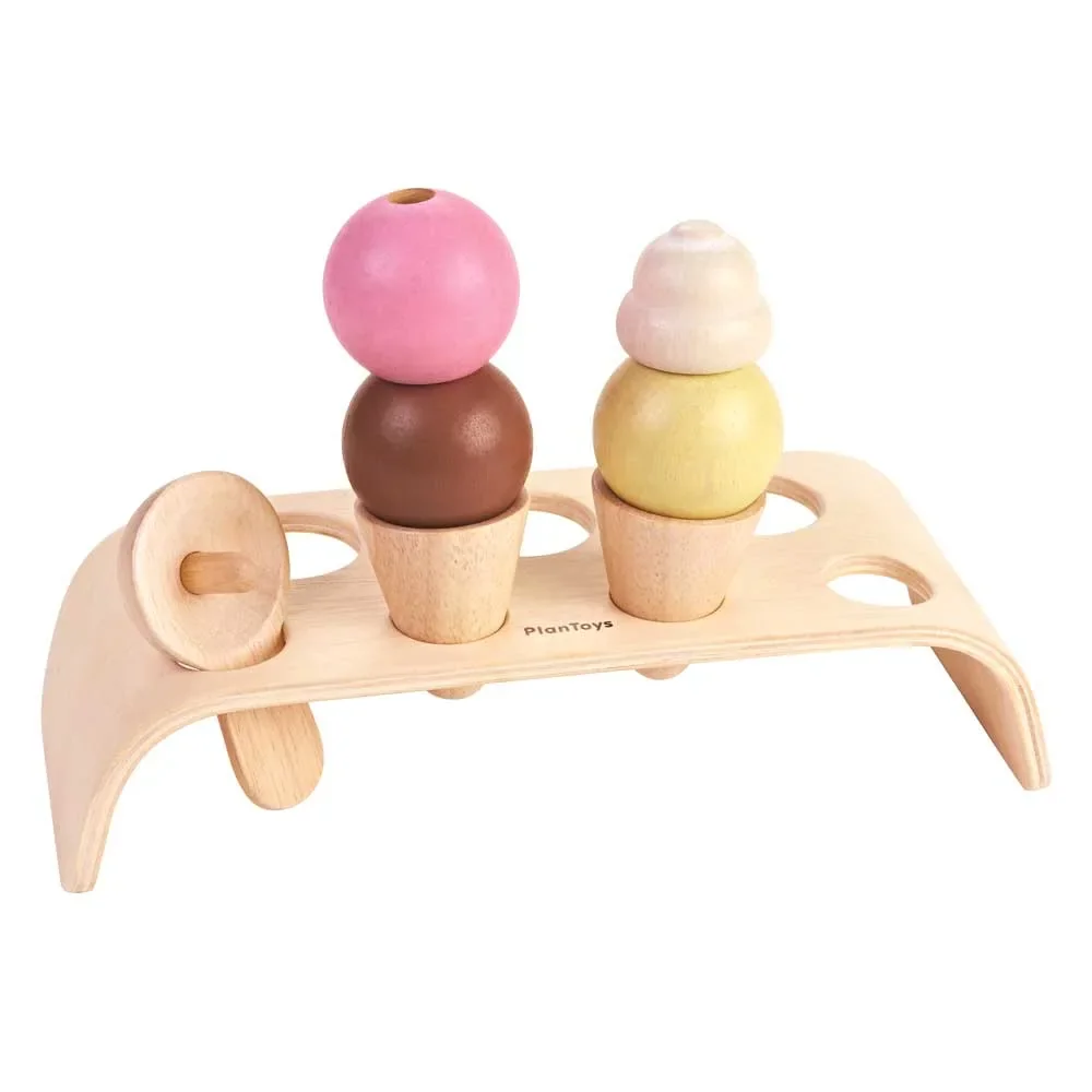 "Plan Toys Spielzeug Eiscreme-Set Holz image"