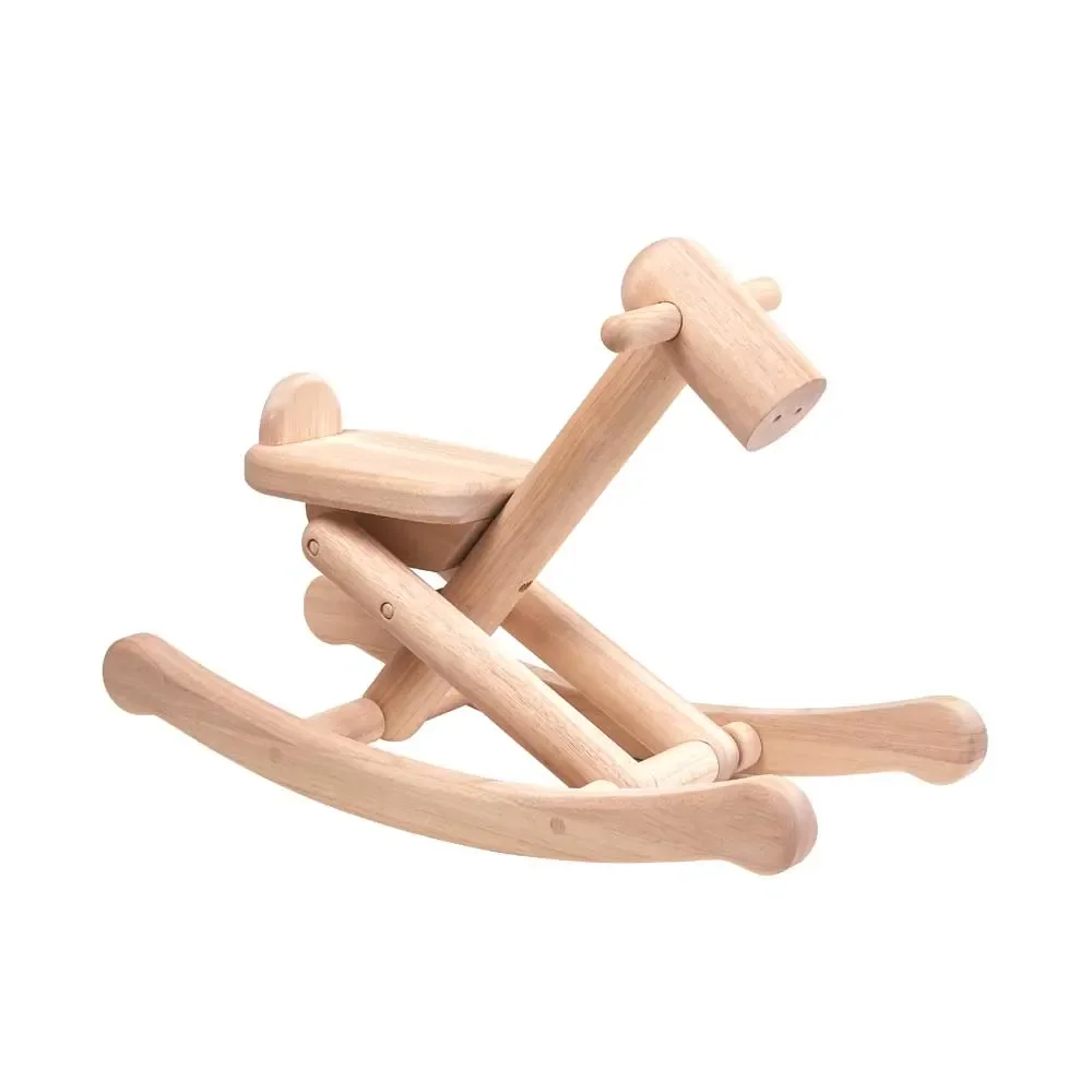 "Plan Toys Schaukelpferd klappbar Holz natur image"