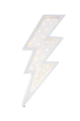 "Little Lights Nachtlicht Kinder, Nachtlampe Blitz - 100% Kiefernholz natur, Farbe: weiss image"
