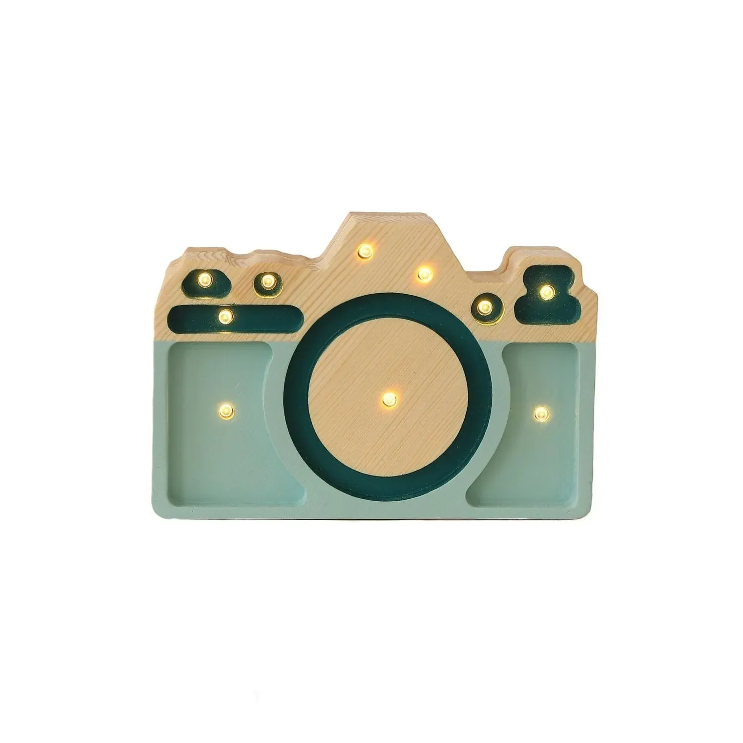 "Little Lights Nachtlicht Kinder, Nachtlampe Minikamera - 100% Kiefernholz natur, Farbe: Retroblau image"