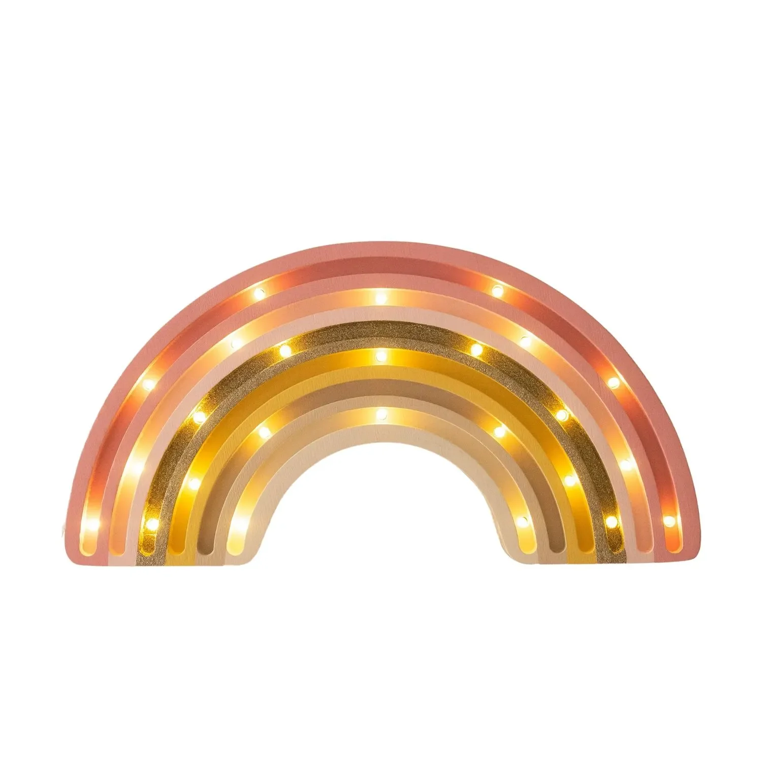 "Little Lights Nachtlicht Kinder, Nachtlampe Regenbogen - 100% Kiefernholz natur, Farbe: Goldene Rose image"