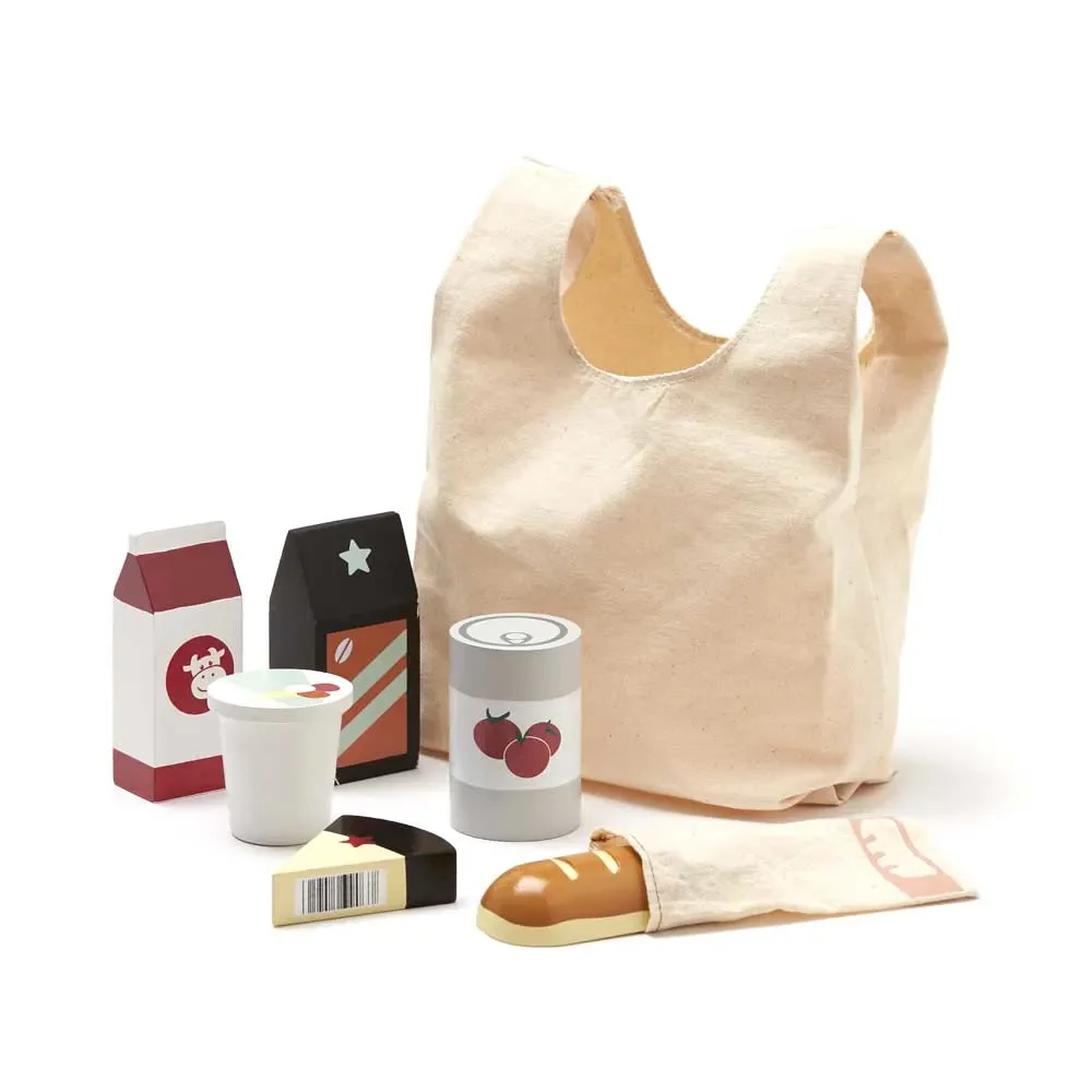 "Kids Concept Holz Lebensmittel mit Stoffbeutel image"