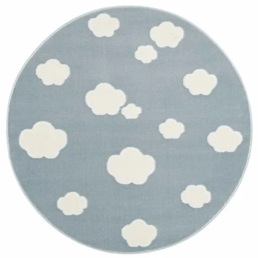 Livone Teppich rund Wolken blau