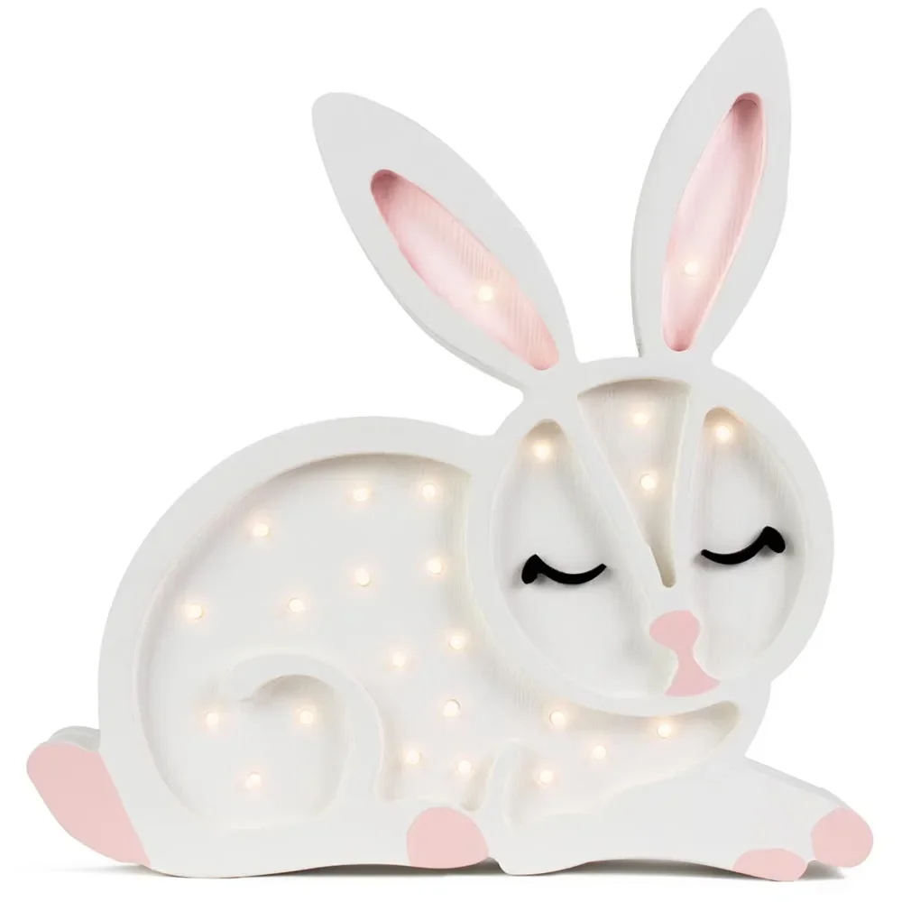"little lights Led Deko Kinderlampe Hase weiss image"