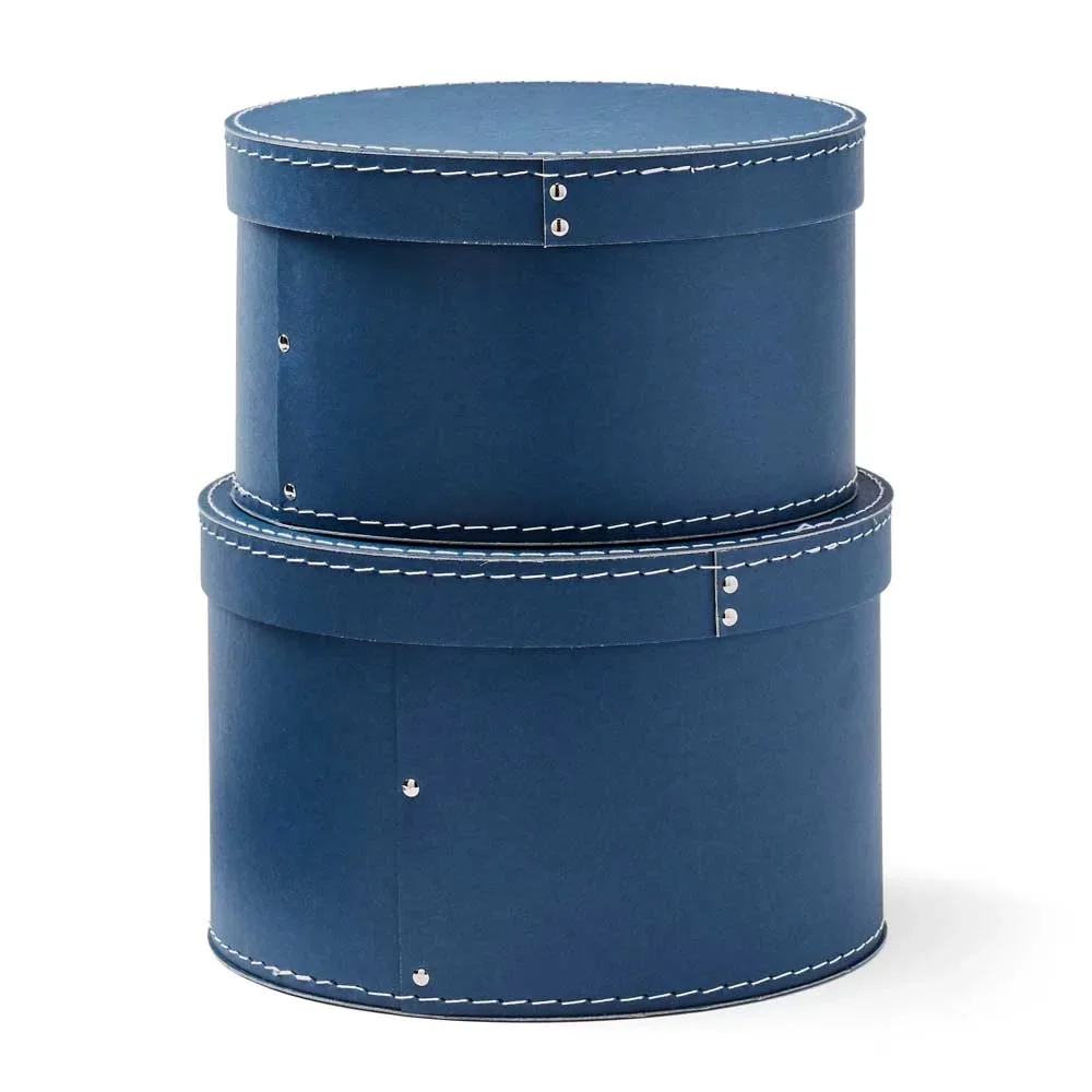 "Kids Concept 2er Set runde Pappschachteln dunkelblau image"