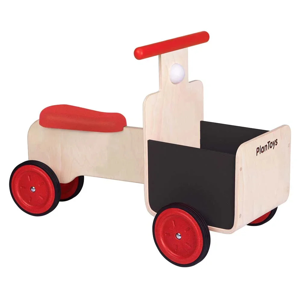 "Plan Toys Rutschauto mit Lieferkorb Holz image"