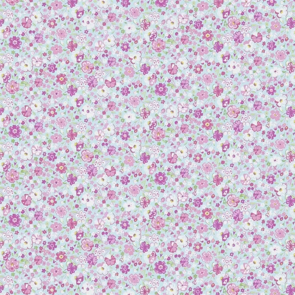 "Little Sanderson Abracazoo Motivstoff Blumenwiese hellblau lila grün image"