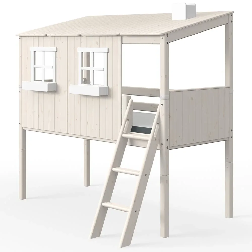 "Flexa halbhohes Bett Haus weiss image"