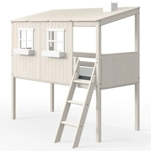 "Flexa halbhohes Bett Haus weiss image"