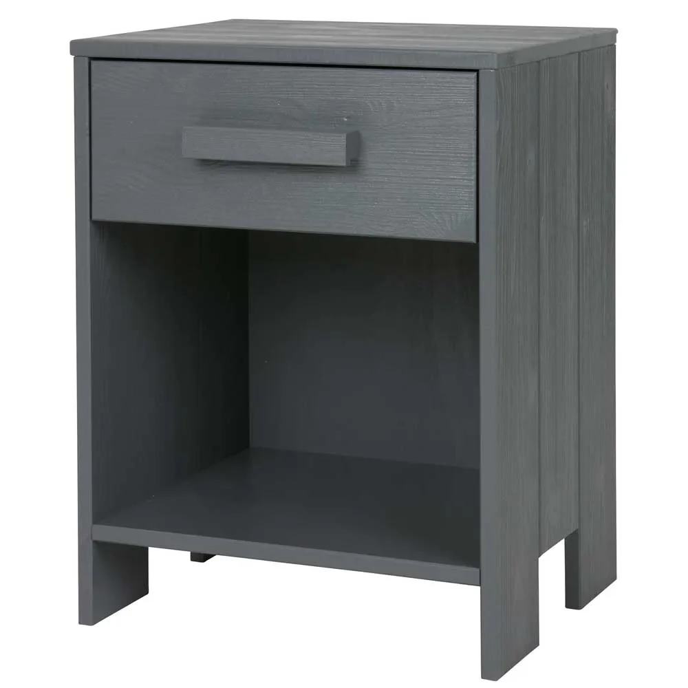 WOOOD Nachttisch Dennis stahlgrau