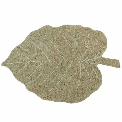 "Lorena Canals Teppich Blatt "Monstera" oliv image"