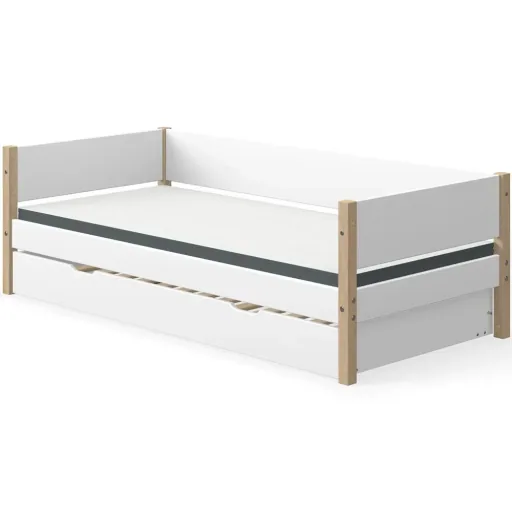 "Flexa Nor Sofabett mit Gästebett weiß / Eiche image"
