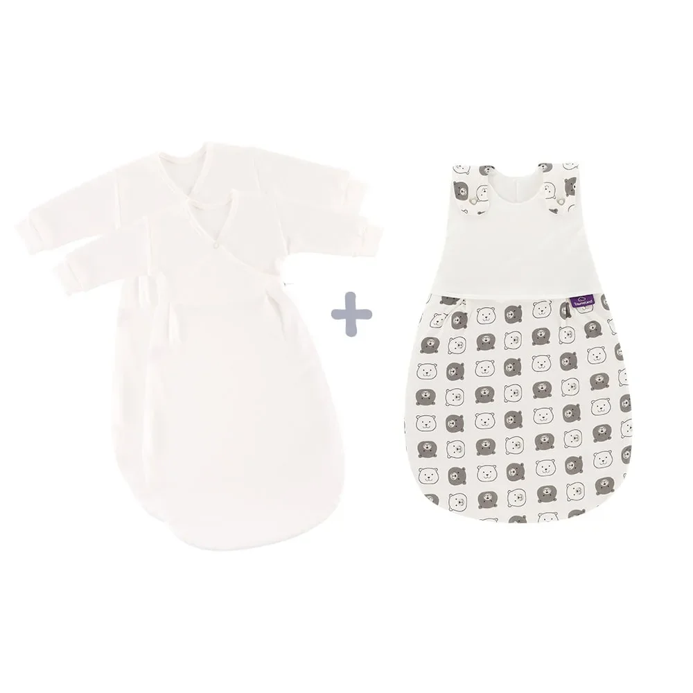 "Träumeland Liebmich Baby Schlafsack, Schlummersack, Innenschlafsack 3 tlg. Set - Kleiner Bär, Grösse: 80/86 image"