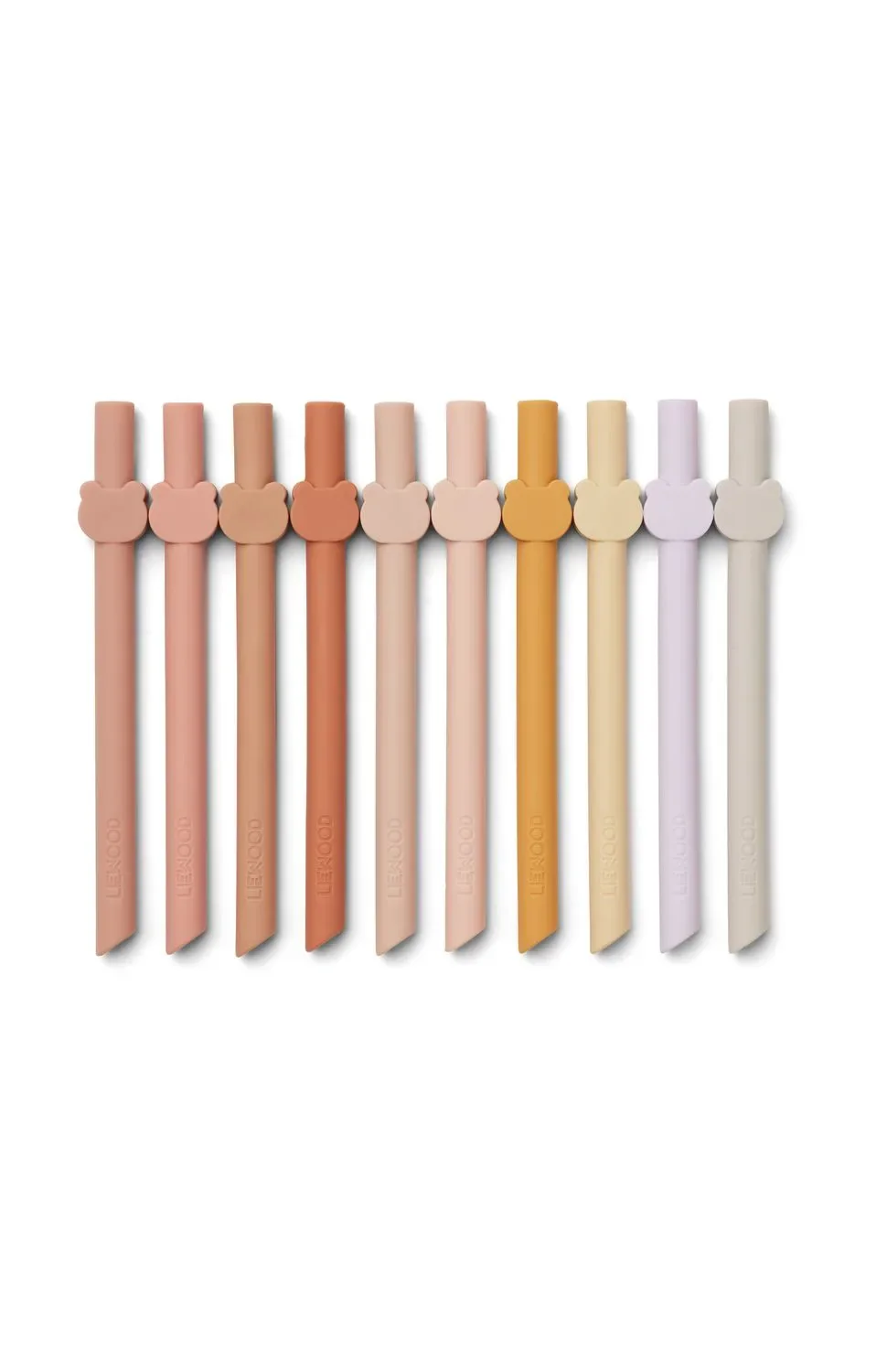 Liewood Trinkhalm, Wiederverwendbare Strohhalme Silikon - Badu, 10er Pack, Farbe: Rose multi mix