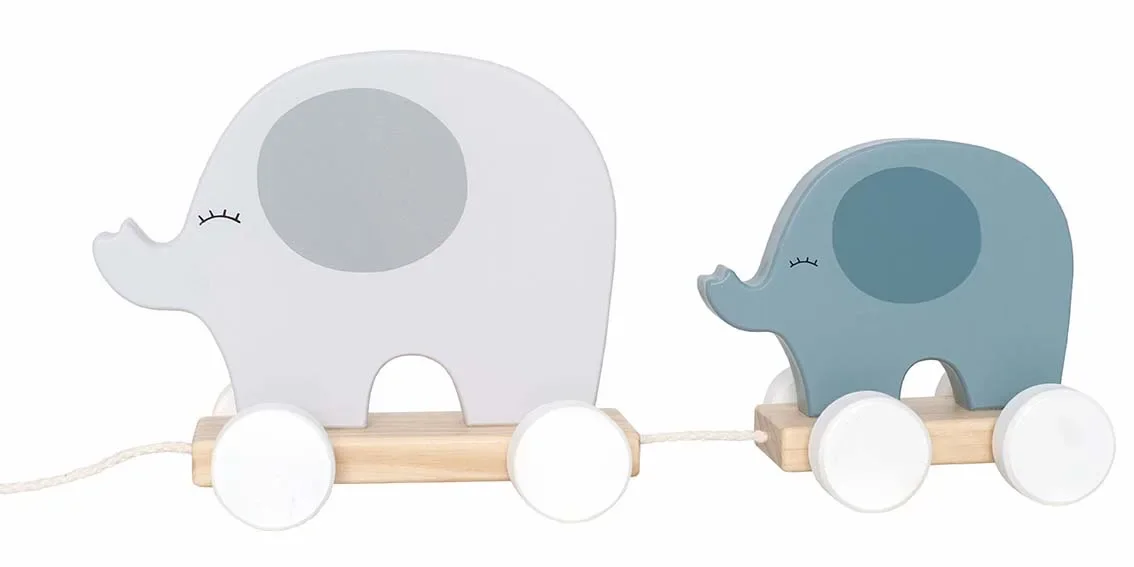 "Jabadabado Kinderspielzeug, Nachziehtier - Elefant, Farbe: grau image"