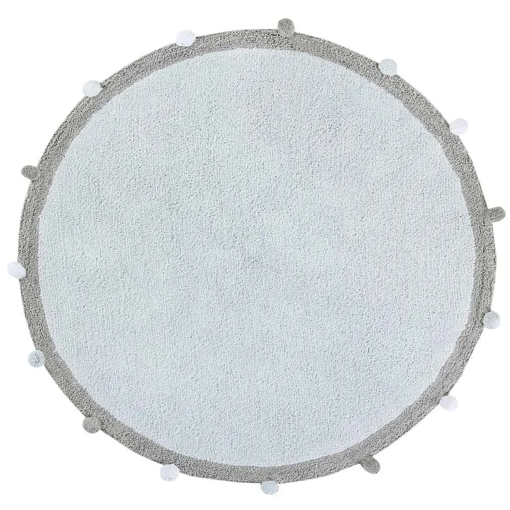 "Lorena Canals Teppich rund Baumwolle Bubbly blau image"