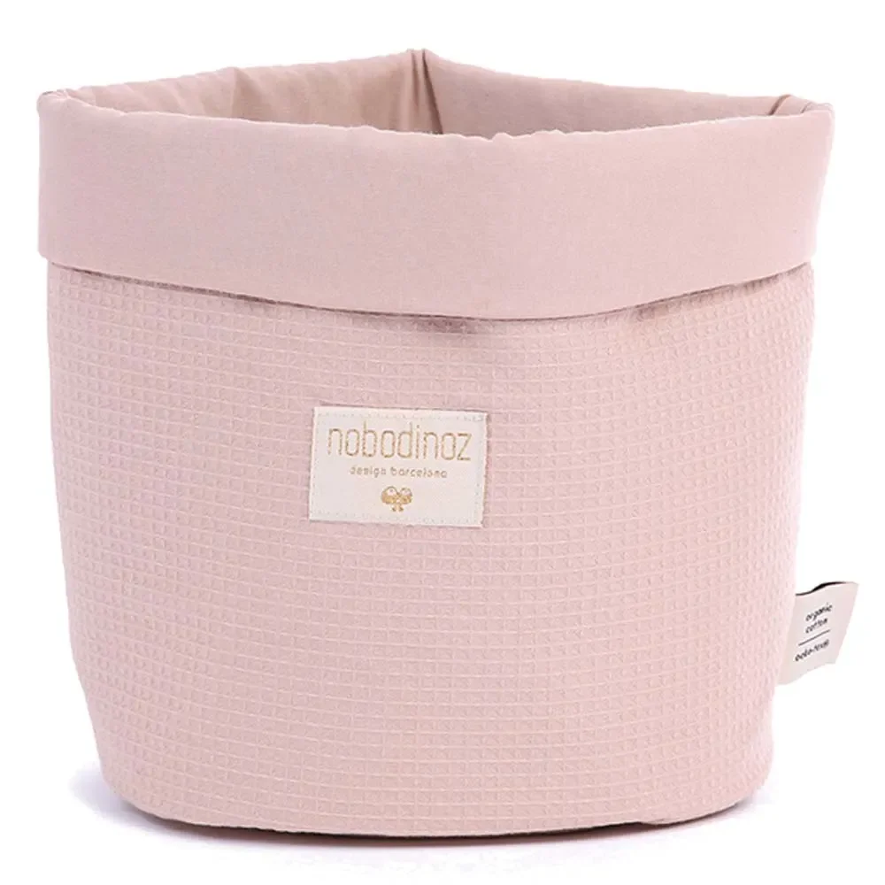 "Nobodinoz Aufbewahrungskorb "Panda" uni altrosa, Größe: klein image"