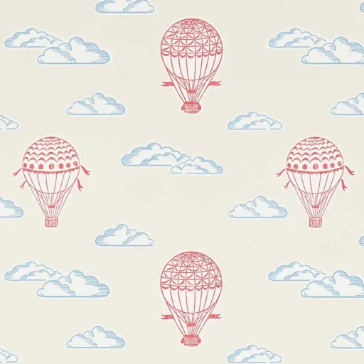 Little Sanderson Abracazoo Tapete Heissluft Ballons beige rot blau