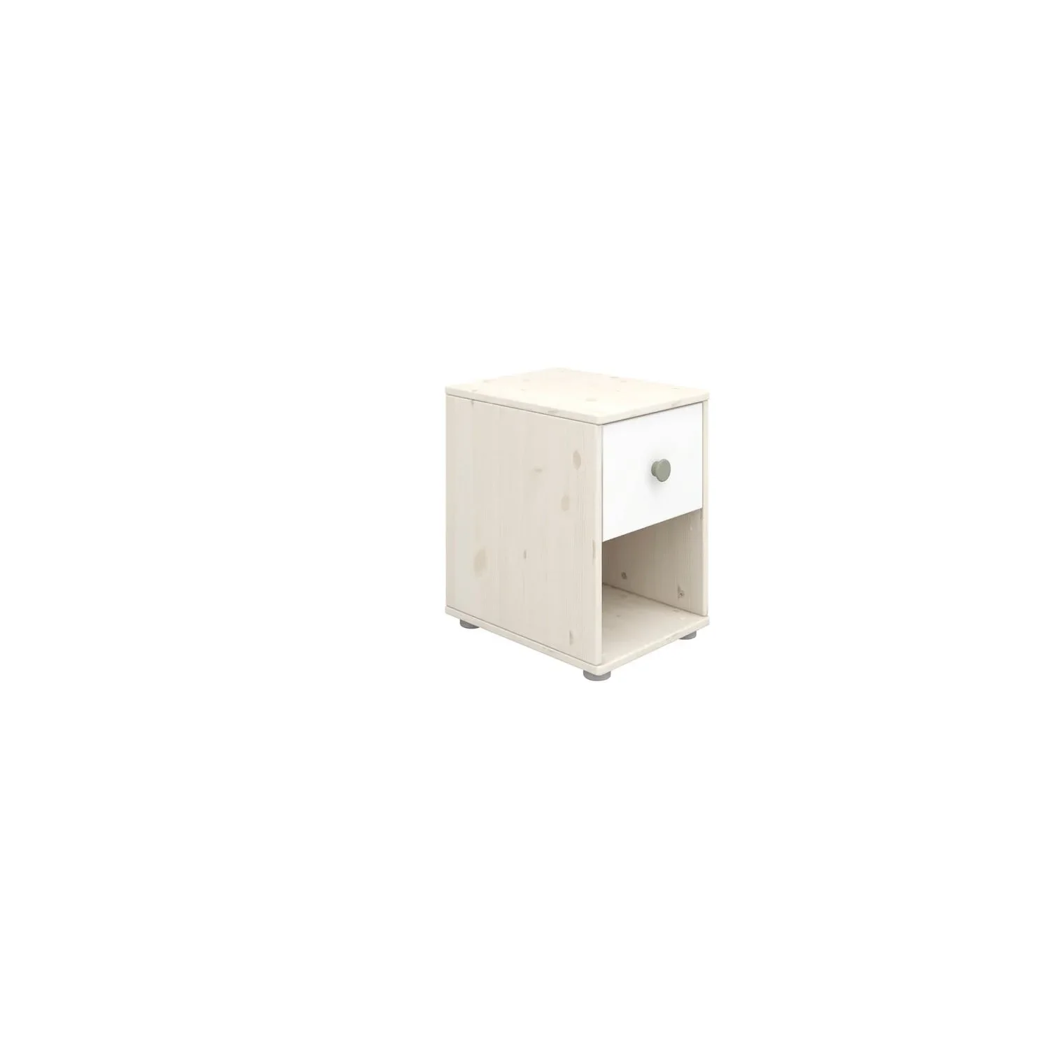 "Flexa Kommode - Classic, mit 1 Schublade, 36x51,8 cm, Farbe: Weiß gekalkt / Weiß / Naturgrün image"