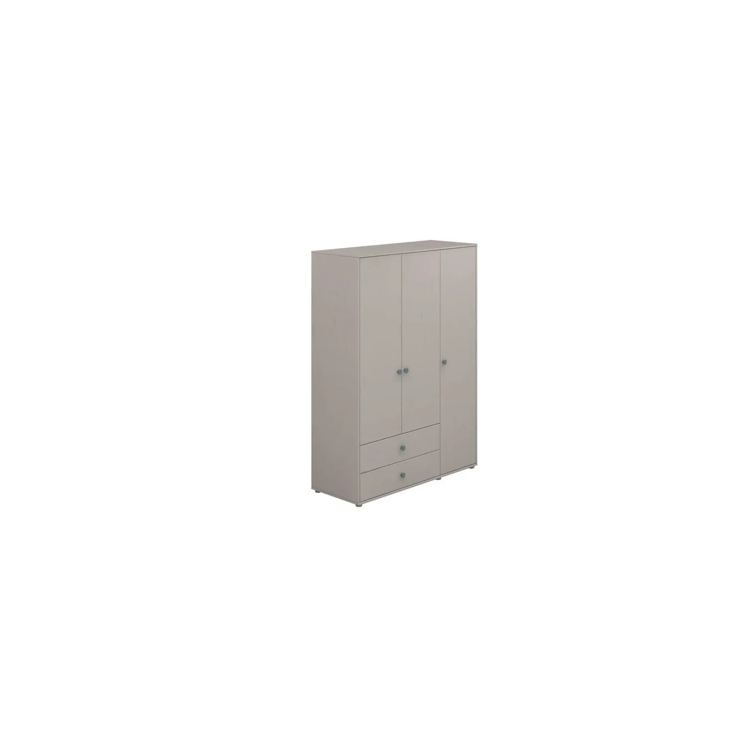 "Flexa Kleiderschrank - Classic, 150x202,5 cm, Farbe: Grau gekalkt / Grau gekalkt / Türkis image"