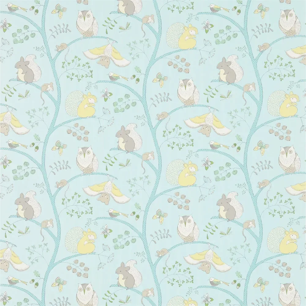 Little Sanderson Abracazoo Motivstoff Baumtiere hellblau